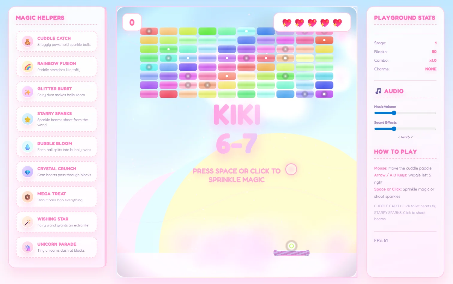 Kiki67 - Whimsical arcade game with pastel aesthetics